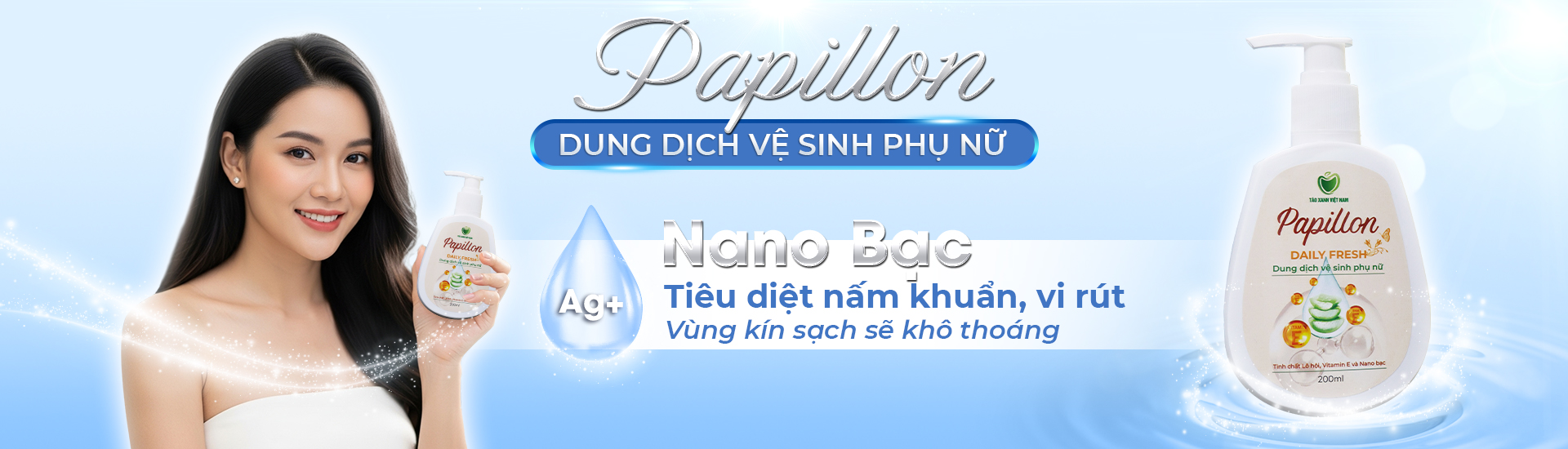 dung dịch vệ sinh nano bạc Papillon