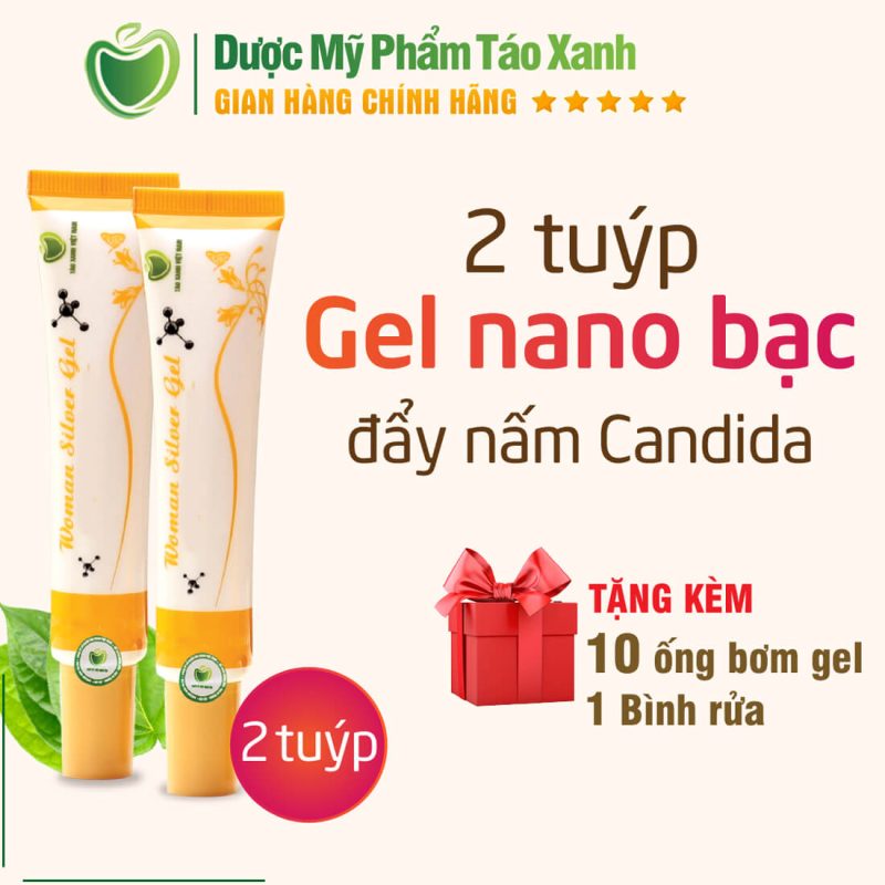 liệu trình đẩy nấm Candida combo 2 tuýp Gel Nano Bạc